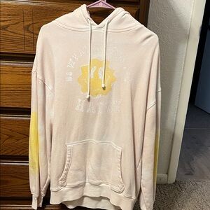 Women's Cream and Yellow Graphic Hoodie